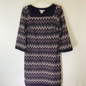 Studio One New York Lace‎ Chevron Shift Midi Dress